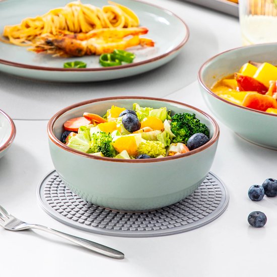 Luxe Serviesset – 32 delig – 8 persoons – Porselein - Bordenset – Dinner platen – Dessertborden - Kommen - Mokken - Schaaltjes - Jade - Nimf