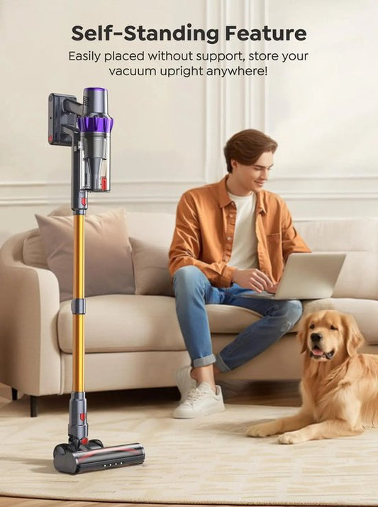 Steelstofzuiger Draadloos - Zonder Zak - Met 3 Opzet Stukken - Snoerloze Stofzuiger - Handheld - 500W - 48 KPA Zuigkracht -1.5 Liter Stofbak - Verwijderbare Accu
