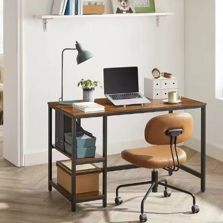 Industrieel Bureau met Planken – Ruim Werkblad & Stevig Frame