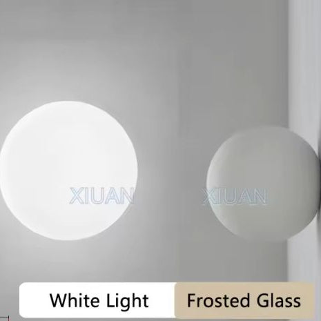 Ronde Glazen Wandlamp – Moderne Melkwitte Bol, Verborgen Basis