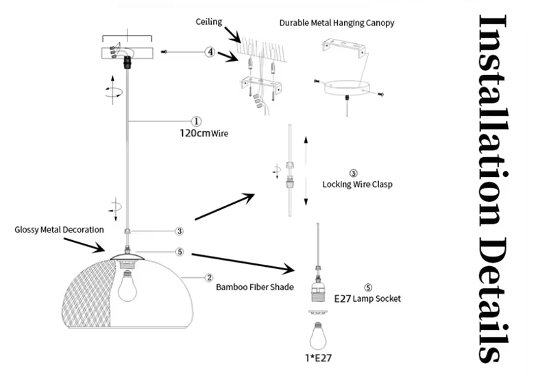 Boho Plafondlamp - Natuurlijke Bamboe en Rotan Plafondlamp - Handgeweven Designlamp