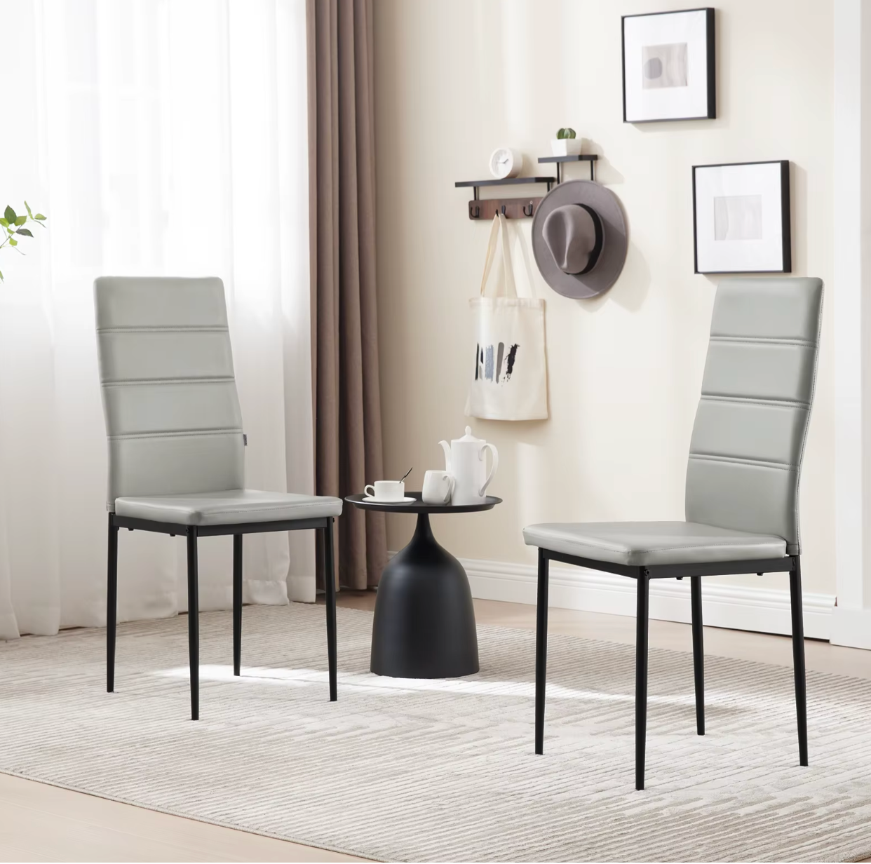 Set van 4 Moderne Eetkamerstoelen met Hoge Rug