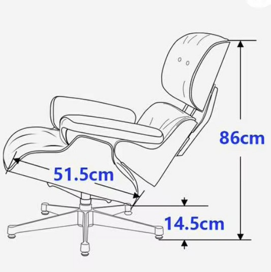 XL Klassieke Lounge Fauteuil – Walnoothout & Toplaag Koeienhuid, Luxe en Comfortabel