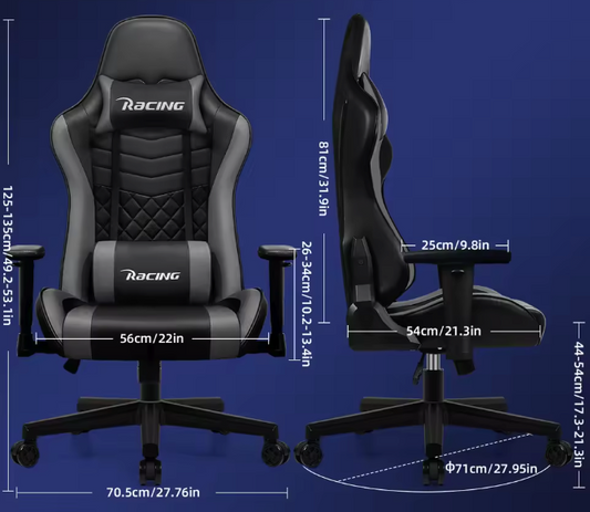 Ergonomische Gamingstoel – Verstelbaar – Zwart en Grijs