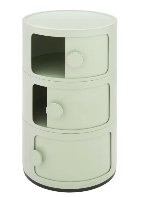 Rond Nachtkastje met 3 Lades – Modern Design en Slimme Opbergruimte