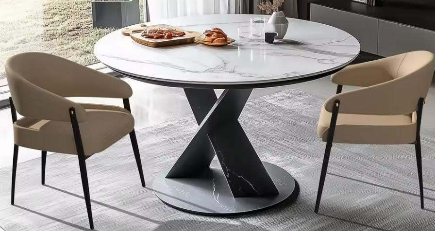 Set van 2 Luxe Eetkamerstoelen – Microvezelleer & Armleuningen