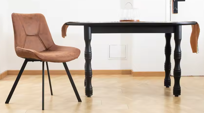 Set van 2 Retro Eetkamerstoelen – Kunstleer & Metalen Frame