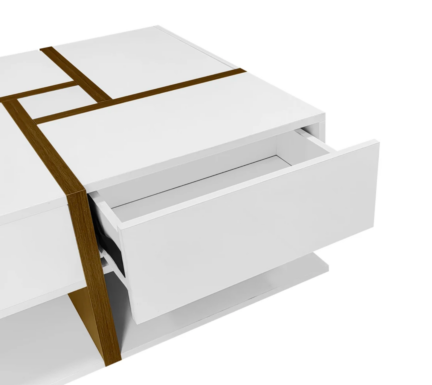 Vierkante salontafel 78cm – met lades en onderplank