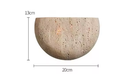 Wabi-Sabi Steen Wandlamp – Retro & Sfeervolle Muurverlichting