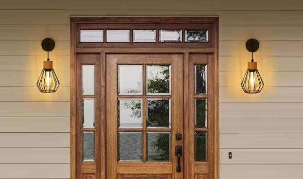 Vintage Industriële Wandlamp – Metaal & Hout, E27 Fitting