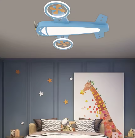 Vliegtuig Plafondlamp – LED met Afstandsbediening & Geheugenfunctie, Verstelbaar Warm en Koel Licht