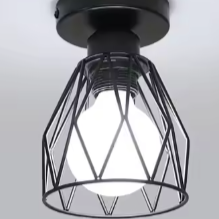 Industriële Plafondlamp – Zwart Vintage Design met E27 Fitting