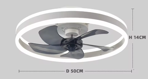 Moderne LED Plafondventilator – Stille Dimbare Verlichting & Afstandsbediening