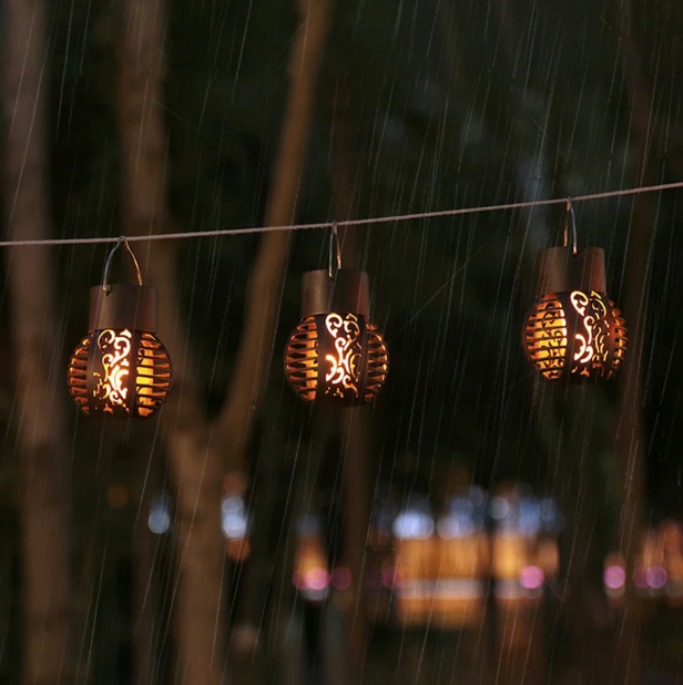 Solar LED Vlamlantaarn – Hangende Holle Bal, Waterdicht & Decoratief