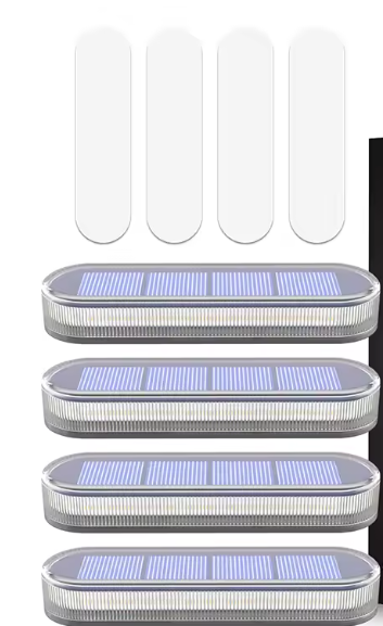 4-delige Solar Deck Verlichting – LED Trap- & Wandlampen, Waterdicht & Energiezuinig