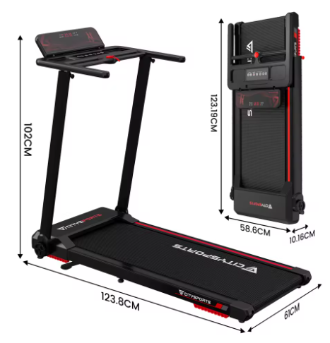 Elektrische Opvouwbare Loopband – 12 km/u, Automatische Helling & Slimme App-Bediening
