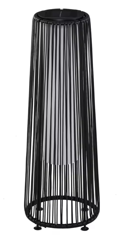 Solar Rattan Vloerlamp – LED Buitenlamp met Automatisch Licht & Waterbestendig