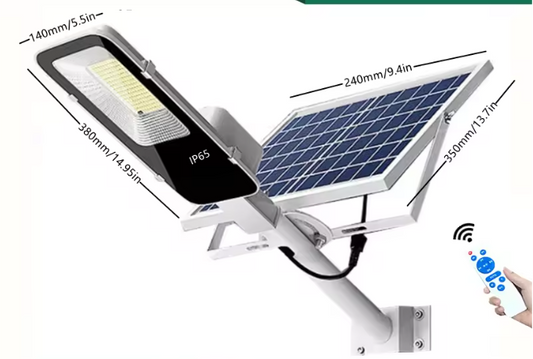 Solar LED Straatlamp 300W – Waterdichte Buitenlamp met Afstandsbediening & Automatisch Dusk-to-Dawn Systeem