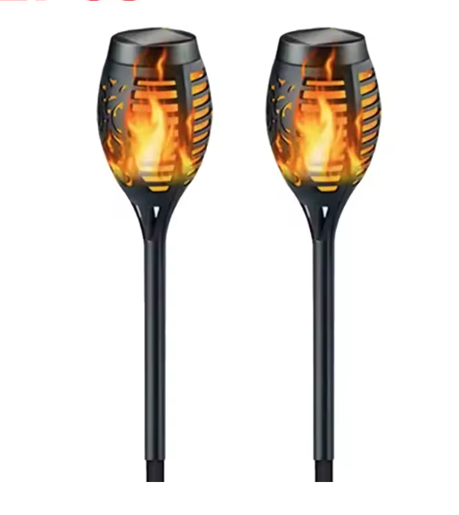 Solar Fakkel Tuinlamp – 12 LED’s met Vlam Effect & Waterdichte Buitenverlichting