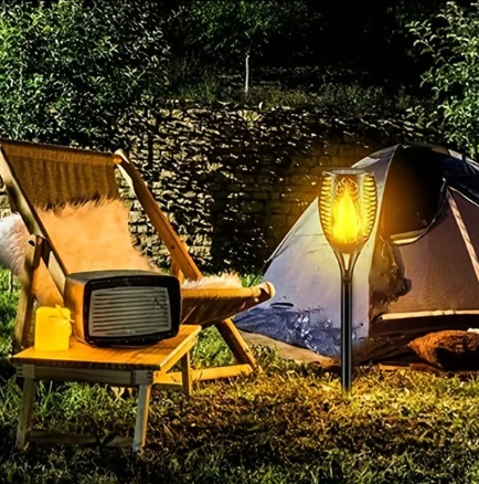 Solar Fakkel Tuinlamp – 12 LED’s met Vlam Effect & Waterdichte Buitenverlichting