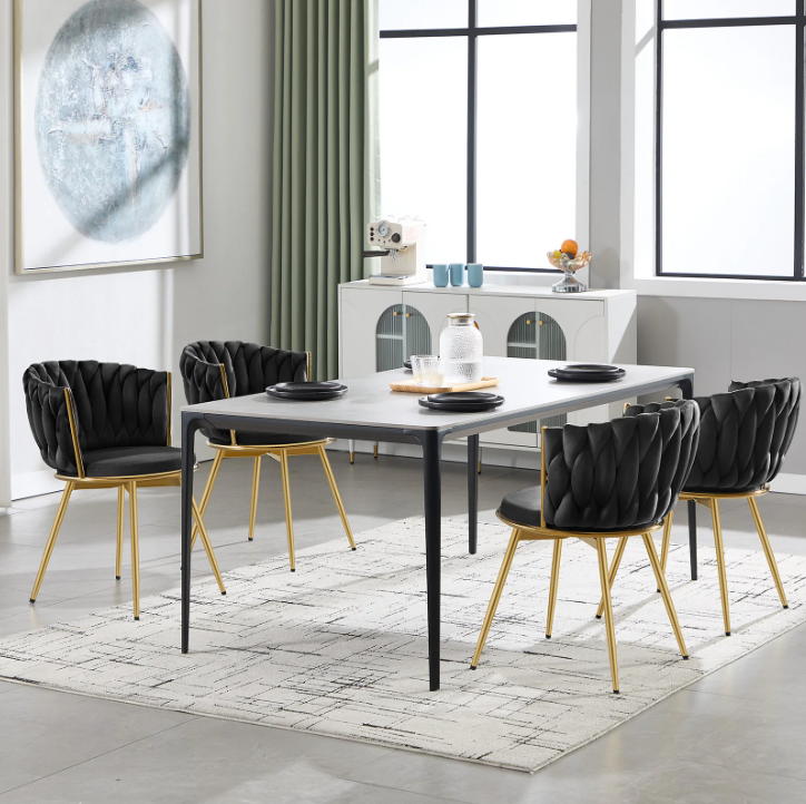 Set van 2 Draaibare Velvet Eetkamerstoelen – Ergonomisch & Comfortabel met Metalen Poten