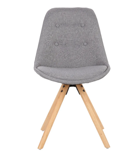 Set van 4 Linnen Eetkamerstoelen – Houten Poten & Ergonomisch Ontwerp