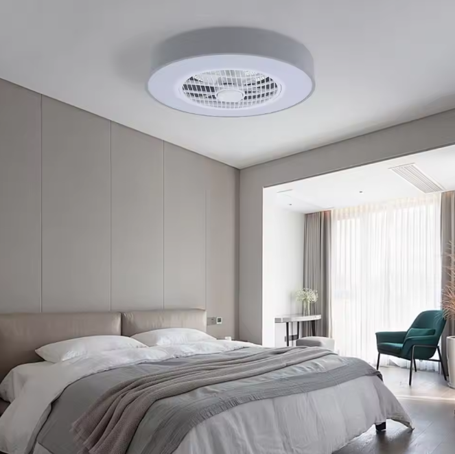 Plafondventilator met LED-verlichting – Rond Design, Stil & Energiezuinig