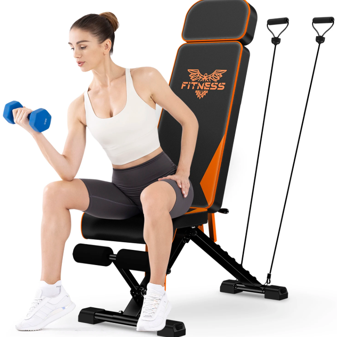 Opvouwbare Gewichtsbank – Verstelbare Full Body Fitnessbank met Weerstandsbanden