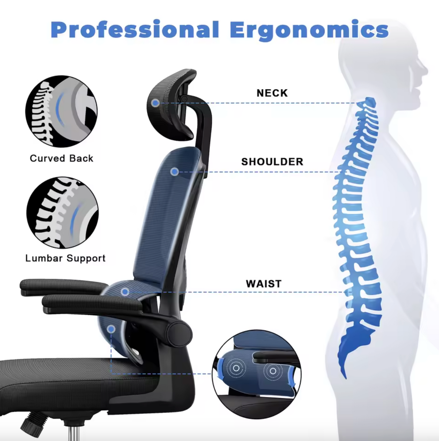 Sedia Premium Ergonomische Bureaustoel - Zwart