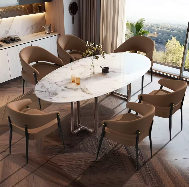 Set van 2 Luxe Eetkamerstoelen – Gewatteerde Zitting & IJzeren Frame – Microvezelleer Stoelen