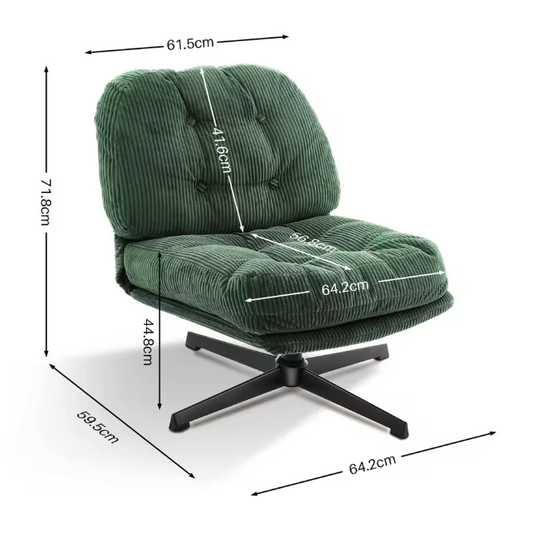 Moderne Opvouwbare Accentstoel met Poef – 360° Draaibare Getufte Loungestoel – Bouclé Stoffering & Verdikt Kussen – Voor Woonkamer en Loungehoek