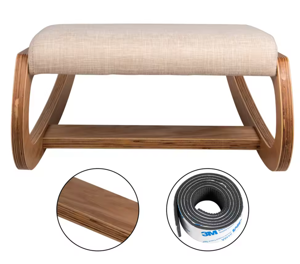 Ergonomische Knielstoel van Hout – Schommelend – Met Dik Kussen