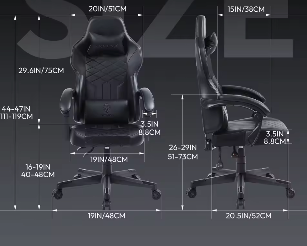 Gamingstoel Ergonomisch – Hoge Rug & Pocketvering PU-leer – 350 kg