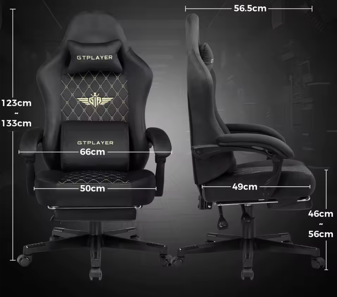 Gamingstoel met Verenkussen en Voetsteun – Ergonomisch & Ademend