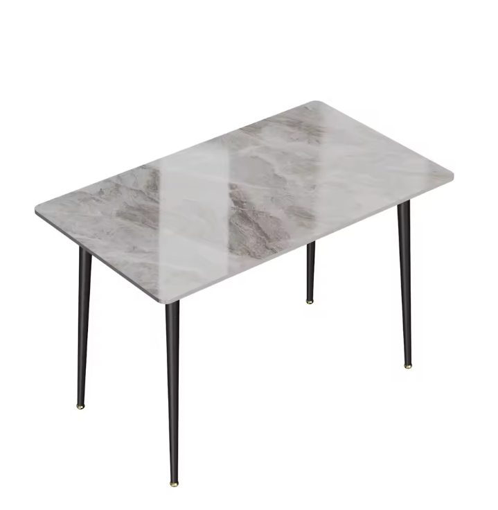 Moderne Marmeren Eettafel 120x70cm – Rechthoekig & Metalen Frame