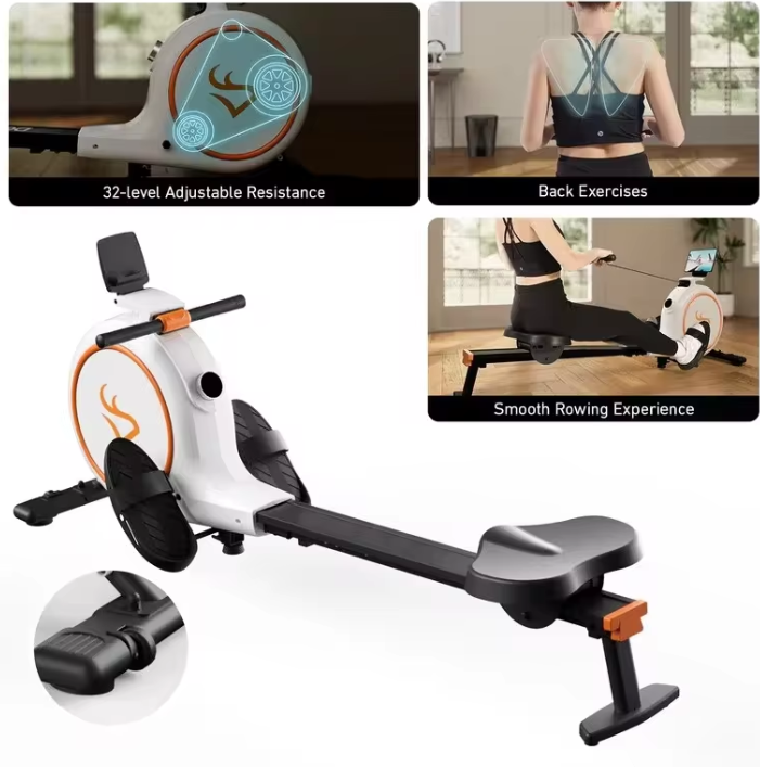 Slimme Roeimachine – 32 Weerstandsniveaus, LED Monitor & Bluetooth