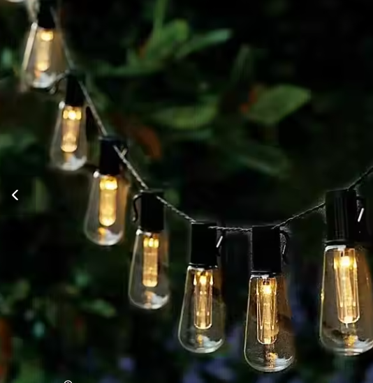 Solar Lichtslinger 15M – 100 LED Edison Lampen, Retro & Waterdicht IP65