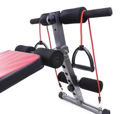 Verstelbare Buikbank met Halters & Weerstandsspanners – Opvouwbare Fitnessbank voor Thuis