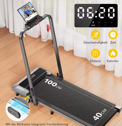 2-in-1 Opvouwbare Loopband – 12 km/u, Helling & LED-display