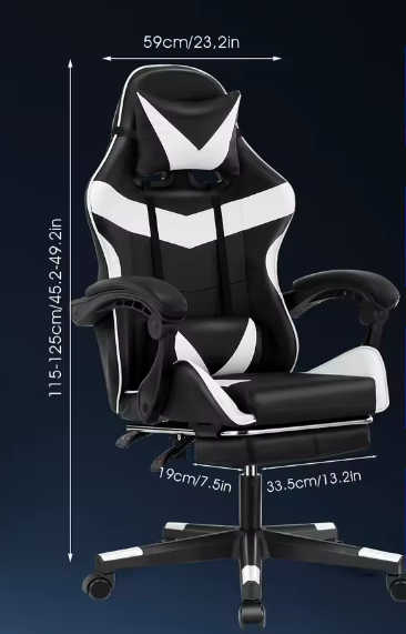 Ergonomische massage-gamingstoel – Verstelbare bureaustoel met lendensteun