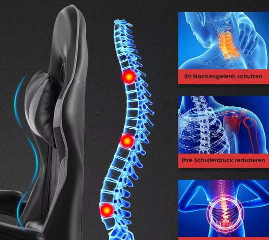 Ergonomische Gamingstoel – Massage & Verstelbare Bureaustoel