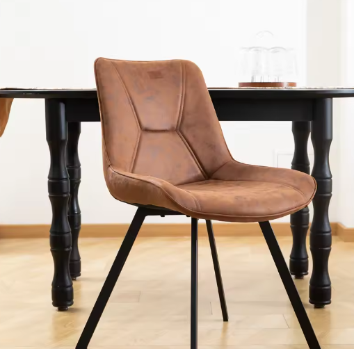 Set van 2 Ergonomische Eetkamerstoelen – Armleuning, Waterdicht, Krasbestendig, Gestoffeerd