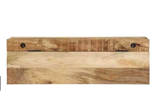 Massief Mangohouten Kledingkast met Metalen Frame en Opbergplank – Stijlvol Kledingrek voor Thuis