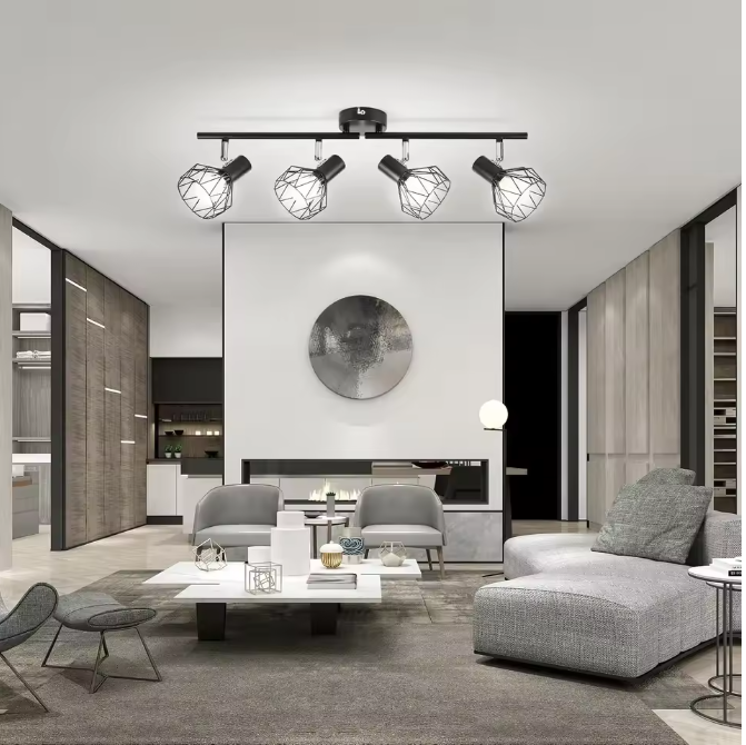 LED Spotlightset 4-Vlam – Draaibare Plafond- & Wandlamp, E14