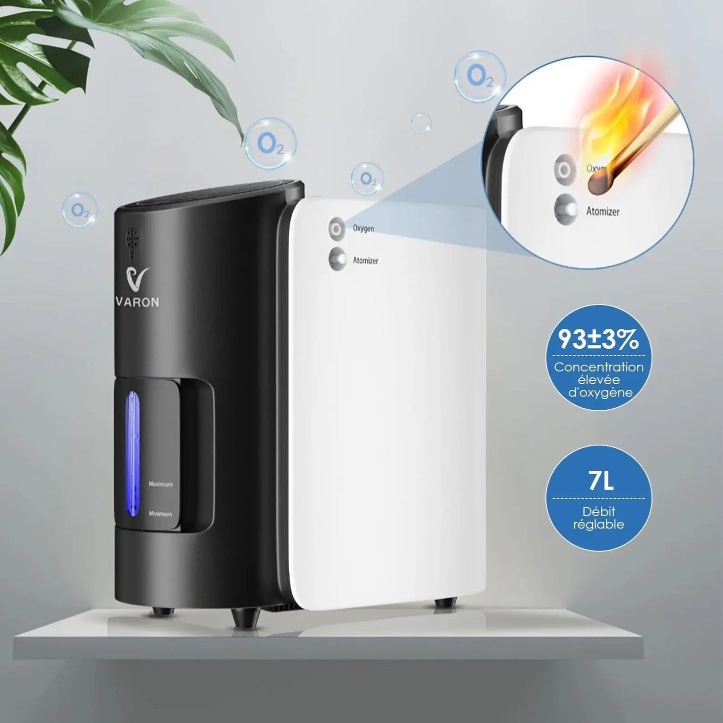 VARON VH-1 Zuurstofconcentrator voor Thuisgebruik (1–7L/min) – Stil, Compact & CE-Gecertificeerd