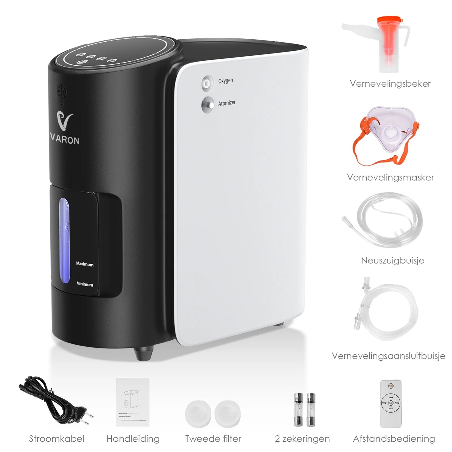 VARON VH-1 Zuurstofconcentrator voor Thuisgebruik (1–7L/min) – Stil, Compact & CE-Gecertificeerd