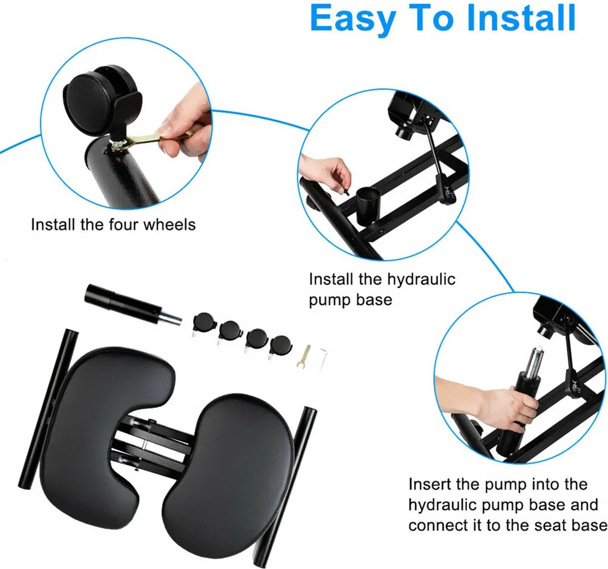 Ergonomische Kniestoel - Verstelbare Werkstoel - Kniekruk - Verstelbare Zithoogte - Correcte houding - 120kg Draagvermogen