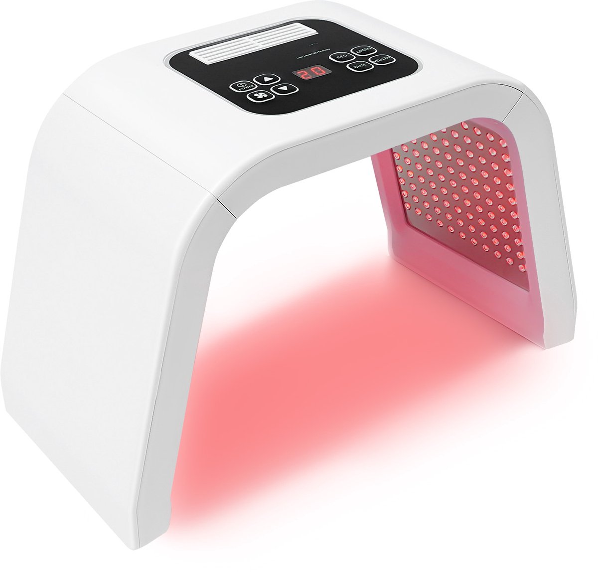 LED Lichttherapie Gezichtsapparaat - 7 Kleuren - 287 LED's - Gezichtsverzorging met Timer - Lichttherapie Lamp - Wit