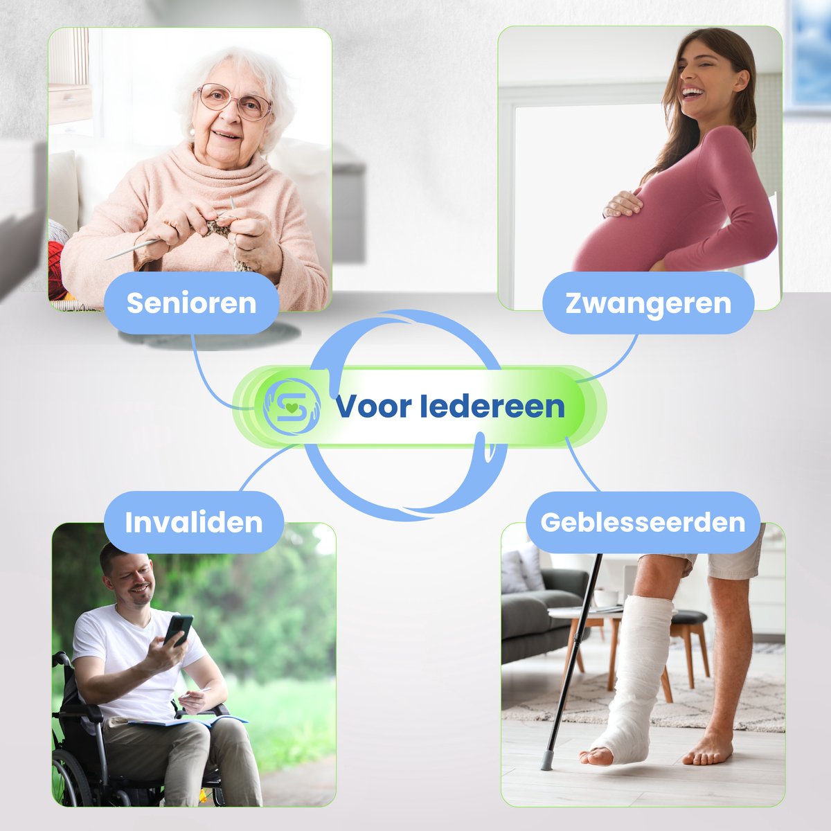 Seniove® Douchestoel Met Afneembare Armleuning - XXL Antislip - In Hoogte Verstelbaar - Incl. Zeepzakje & Kophouder