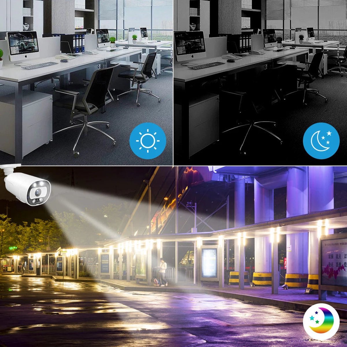 MISECU Draadloze Camerabeveiliging Set - 5MP - 2K QHD - Set 2x Camera - Wit - Binnen & Buiten - Met Nachtzicht